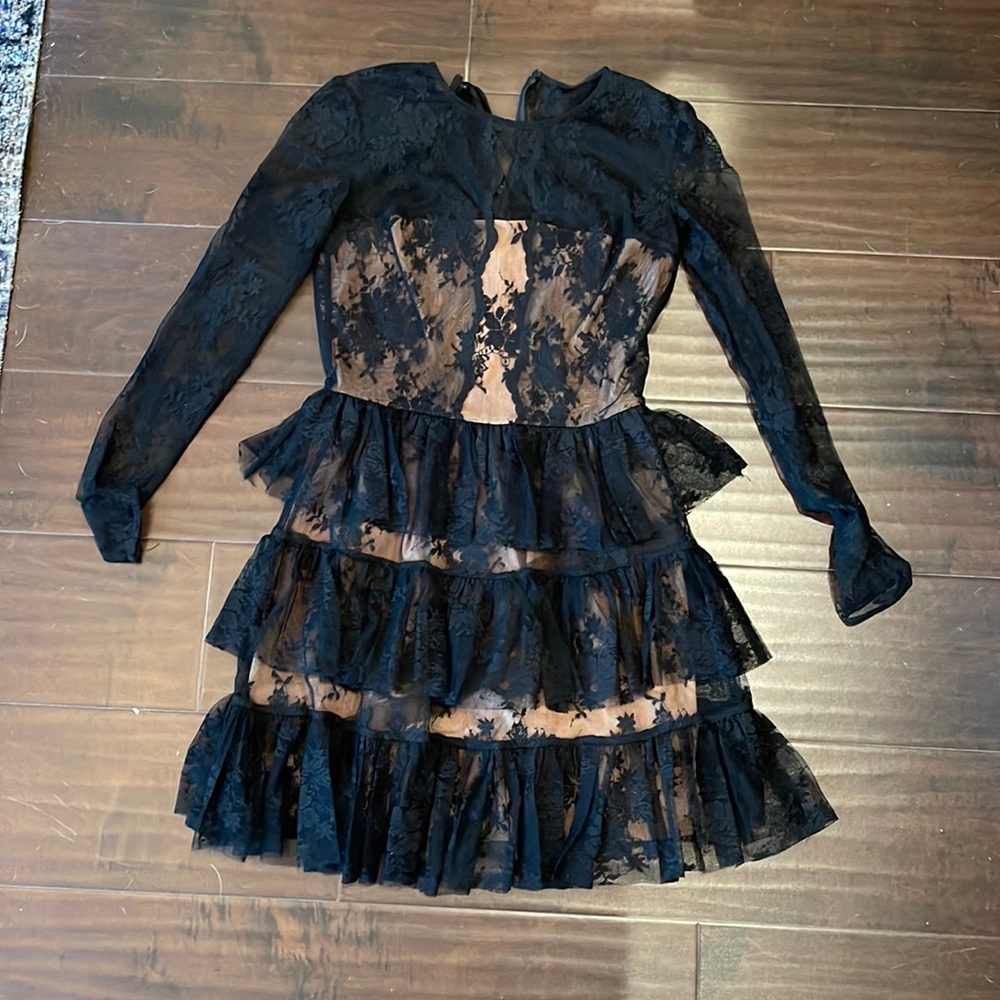Sexy nude and lace dress